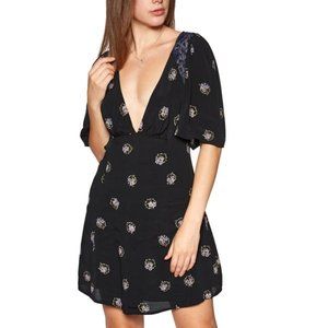 Free People Mockingbird Mini Dress- Black Combo